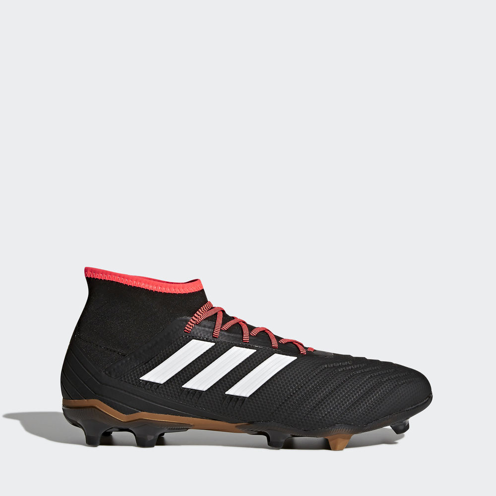 Adidas Predator 18.2 Firm Ground - ποδοσφαιρικα παπουτσια ανδρικα - Μαυρα/Ασπρα/Κοκκινα,Μέγεθος: EU